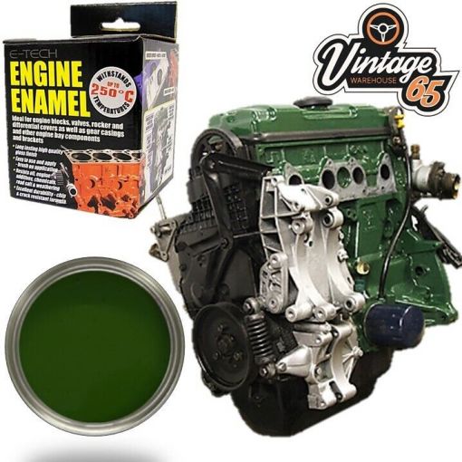 Classic Car Engine & Rocker Cover Ceramic Resin Enamel Racing Green Paint 250ml