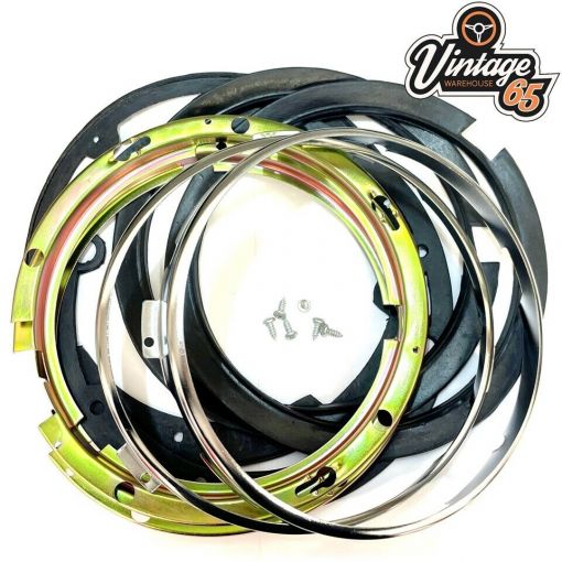 Headlight Retaining Ring 7"" Inner Surrounds Bezels Gaskets Back Plates Pair