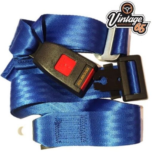 Seat Lap Belt Kit Blue 2 Point Adjustable Rear Front For Ford Escort Mk1 Mk2