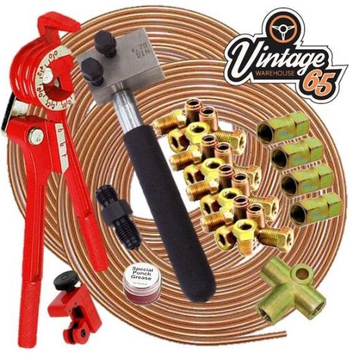 Volkswagen DIN 3/16"" Copper Brake Pipe Line 10mm Unions Flaring Restoration Kit