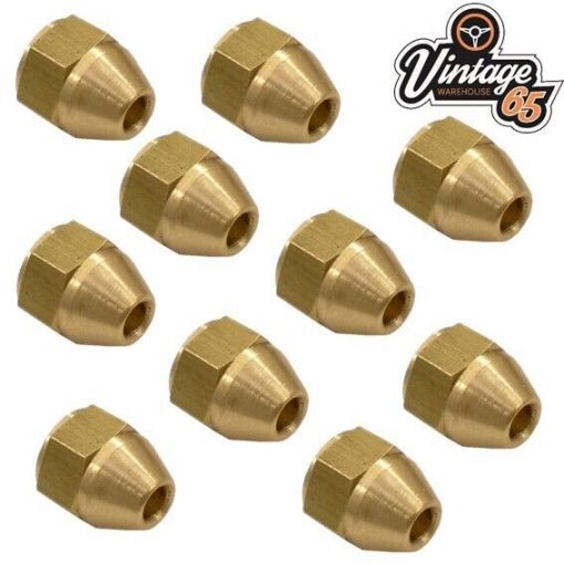 Brass Brake Pipe Fittings 3/8"" UNF x 24 Tpi Female Long 10 Pack For 3/16"" Pipe