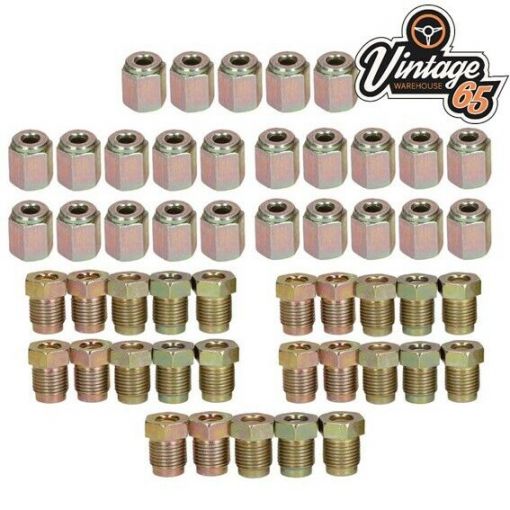 3/16"" Copper Brake Pipe Fittings 10x1mm 25 x Male & Female Metric Nuts 50 Pieces