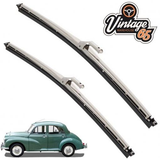 Morris Minor 11"" Stainless Steel Pair Wiper Blades 1956  71 6mm Push GWB223