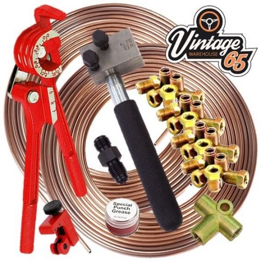 Classic VW DIN 3/16"" Copper Nickle Kunifer Brake Pipe Flaring Restoration Kit