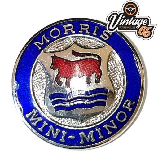 Classic Morris Mini Minor 28mm NOS Metal Enamel Gear Knob Horn Center Badge