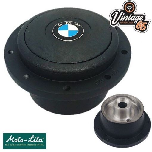 BMW 1600 1602 CS Moto-Lita 15"" Wood Rim Dished Steering Wheel & Boss Fitting Kit