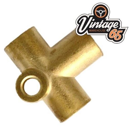 Classic Car Brass Brake Pipe Union Fitting 3/8"" UNF x 24Tpi Female 3 Way T-piece