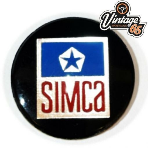 Classic Simca Shield 28mm NOS 3D Chrome Gear Knob Horn Center Badge