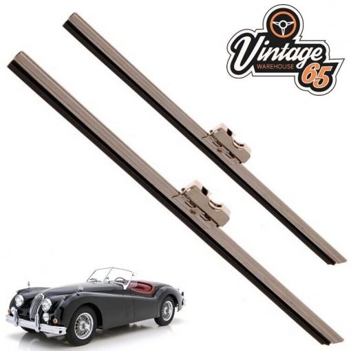 Wiper Blades 10"" Stainless Steel Pair Spoon Fit C11844 Fits Jaguar XK120 XK140