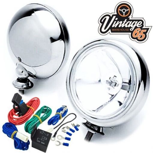 Chrome Edition Spot Light Lamp Kit & Wiring For BMW Mini Cooper S One Mk1