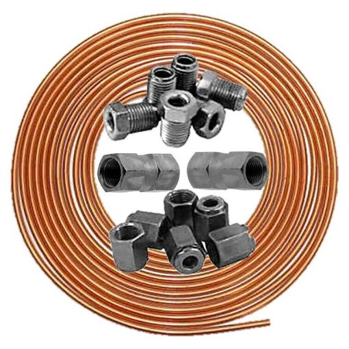 Copper Brake Pipe Male Female Nuts Joiner Joint Kit 25ft 3/16"" For Rover P5 P6