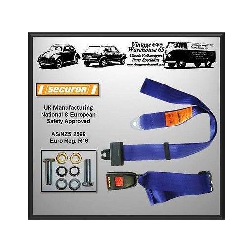 Vintage Warehouse Static Rear 2 Point Lap Belt Seat Belt Kit Blue