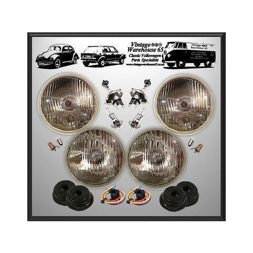 Datsun 240c 5 & 3/4" Sealed Beam Halogen Conversion Headlight Kit