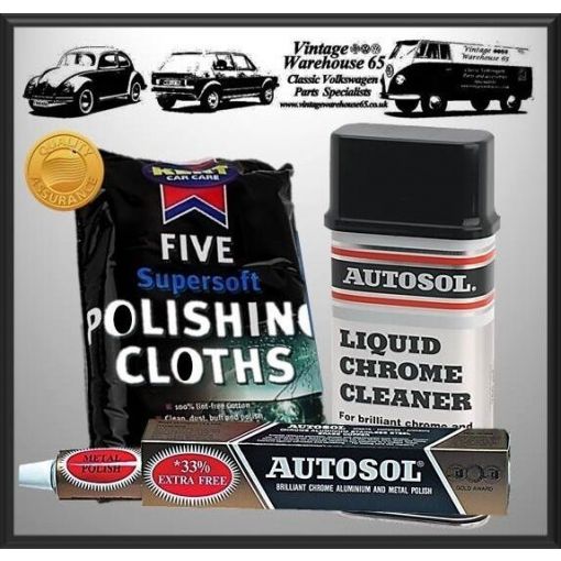 Vw Camper T1 T2 T3 Stainless Steel Chrome Aluminium Polish & Restore Kit