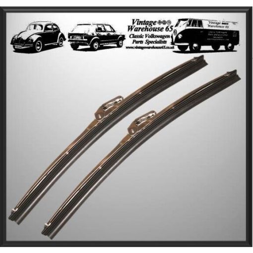 Vintage & Classic Car 12"" Stainless Steel 5mm Fitment Wiper Blades