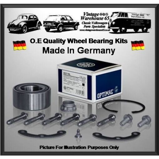 Rear Optimal Germany Wheel Bearing Kit Fits VW Scirocco 1.6 72Bhp Coupe
